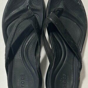 Crocs Dual Comfort Women’s Black Flip Flop Sandals